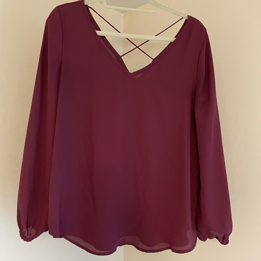 Purple chiffon blouse (14th and union)